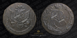 5 копеек 1782 года КМ (КМ, Сузунский монетный двор)