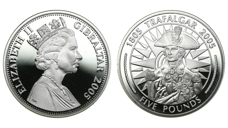 Гибралтар. Елизавета II. 5 фунтов 2005 года