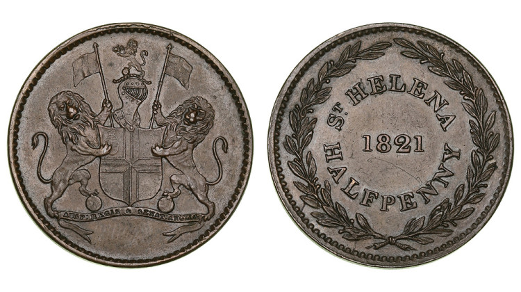 Св. Елены о-в. Георг IV. 1/2 пенни 1821 года