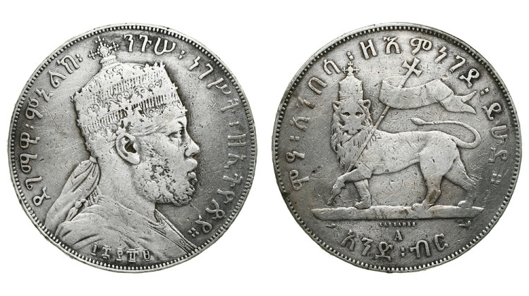 Эфиопия. Менелик II. 1 бирр 1889 года